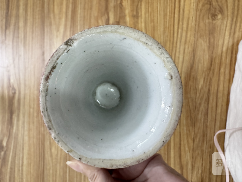 清 钧红釉高足碟 - 图6